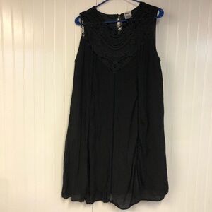 Wrangler Black Sleeveless Dress Lace Accents Large